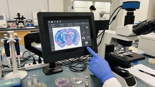 Dernières solutions de l'entreprise PC à écran tactile industriel pour systèmes de microscopes numériques: interface d'affichage et de commande haute résolution
