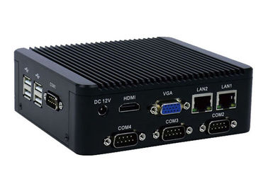 Bon prix 4 ordinateur incorporé Fanless de mini PC Fanless industriel de COM RS232 6 USB pour le terminal de sortie d'entrée en ligne
