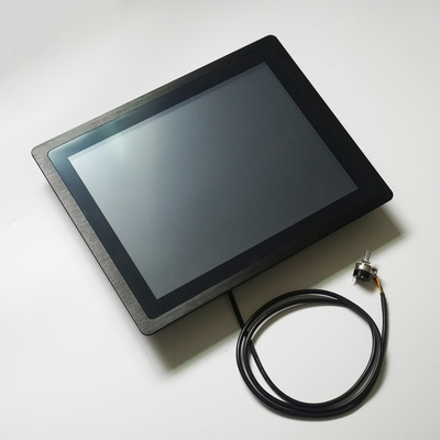 5 caisse résistive d'alliage d'aluminium du moniteur 24/7h d'écran tactile de fil avec le bouton de Diming